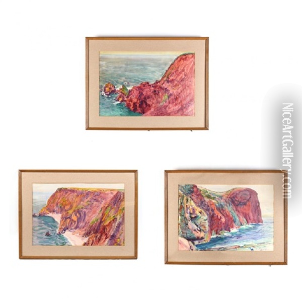 Three Northeastern Coastal Views Oil Painting - Dodge Macknight