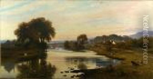 Number One, On The Cree At Newton Stewart Oil Painting - Waller Hugh Paton