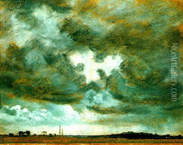 Cloud Study Oil Painting - Lionel Bicknell Constable