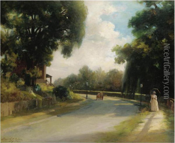 Afternoon On The Avenue Oil Painting - Bayard Henry Tyler