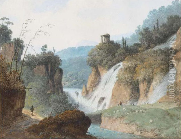 A Classical Landscape; The Battle Oil Painting - Henri Knip