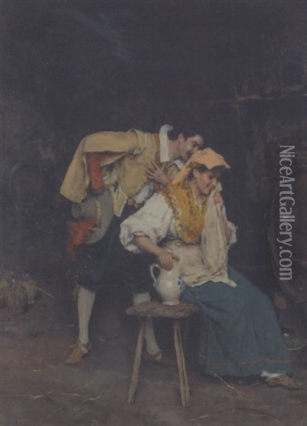 The Proposal Oil Painting - Federico Andreotti