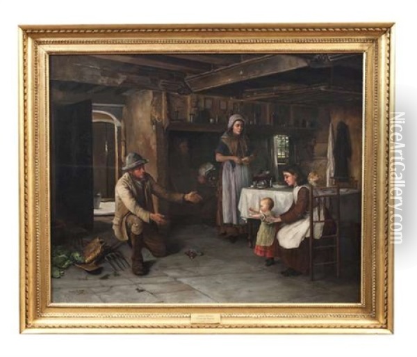 Father's Return Oil Painting - Claude Pratt
