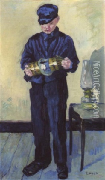Le Lampiste - De Lampenjongen Oil Painting - James Ensor