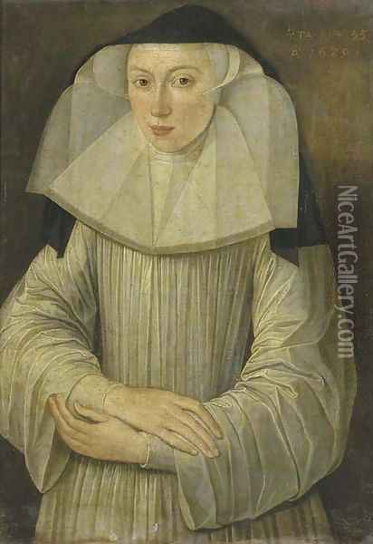 A nun in a habit Oil Painting - Flemish School