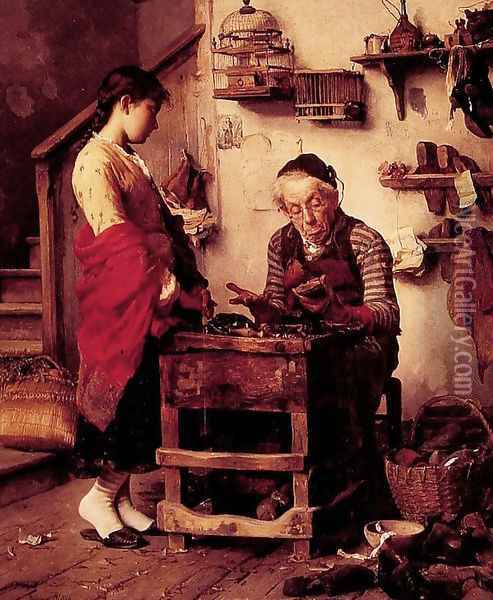 The Cobbler Oil Painting - Antonio Rotta