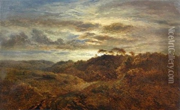 Night Near Crockham Hill, Surrey Oil Painting - Arthur Gilbert
