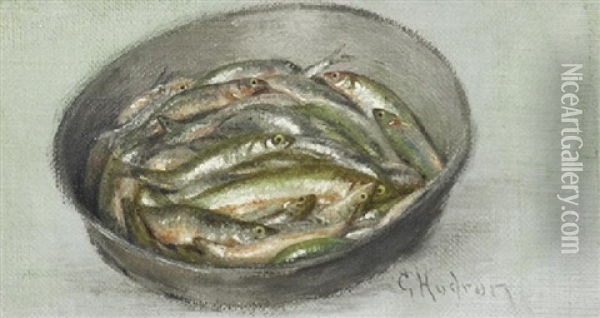 Fish In Bucket Oil Painting - Grace Carpenter Hudson