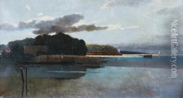 Pejzaz Nadwodny Oil Painting - Hans Licht
