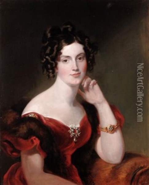 Portrait Of Lady Elizabeth Harcourt Oil Painting - George Hayter