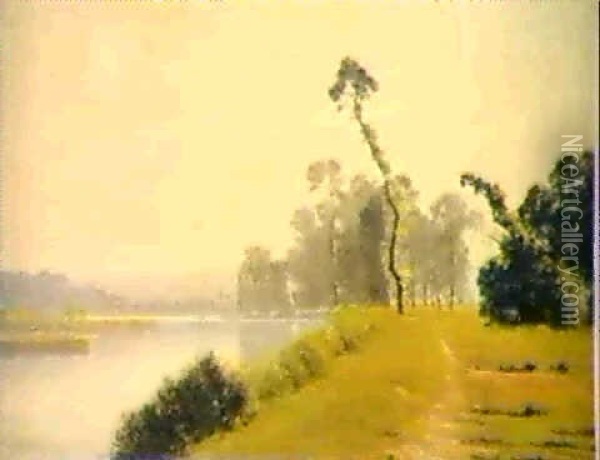 Flusslandschaft Oil Painting - Charles Emile Turretini