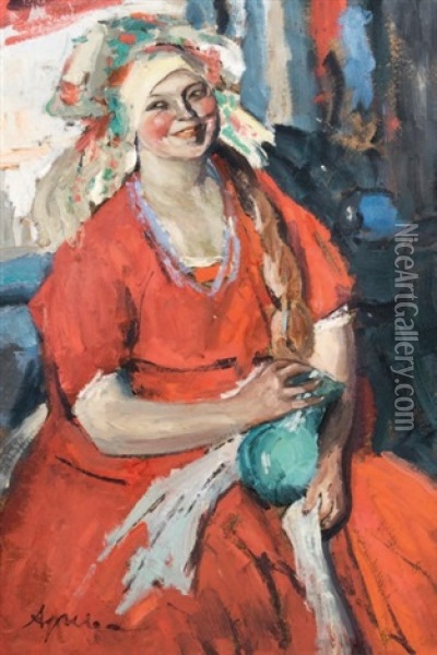 Paysanne Russe Oil Painting - Abram Efimovich Arkhipov