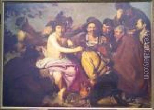 Feast Of Bacchus Oil Painting - Diego Rodriguez de Silva y Velazquez