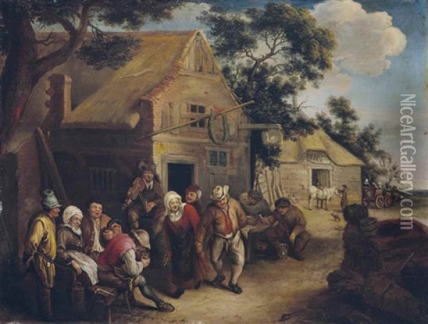 La Danse Paysanne Oil Painting - Cornelis Dusart