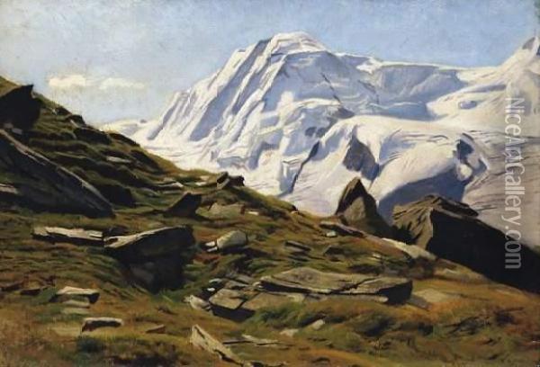 Paysage De Montagne Oil Painting - Albert Lugardon