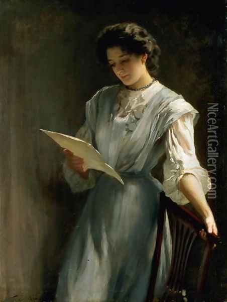 Reading the Letter Oil Painting - Thomas Benjamin Kennington