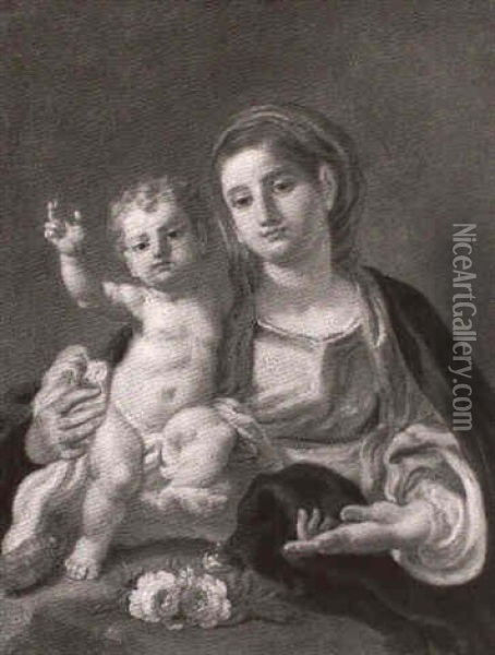 Madonna Col Bambino Oil Painting - Paolo de Maio