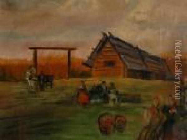 Farm Scene Oil Painting - Ralph William Bardill