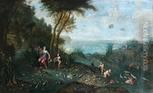 Allegorie De La Mer Oil Painting - Ferdinand van Kessel