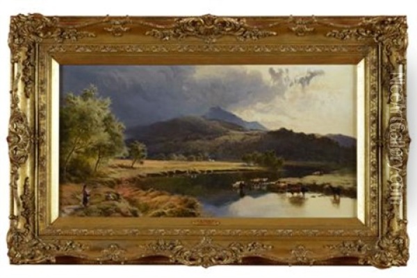 Synidot From The Glaslyn, North Wales Oil Painting - Sidney Richard Percy