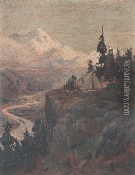 An Encampment In The High Country Oil Painting - Sydney Mortimer Laurence