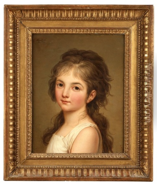 Portrait De Jeune Fille Oil Painting - Adolf Ulrik Wertmuller