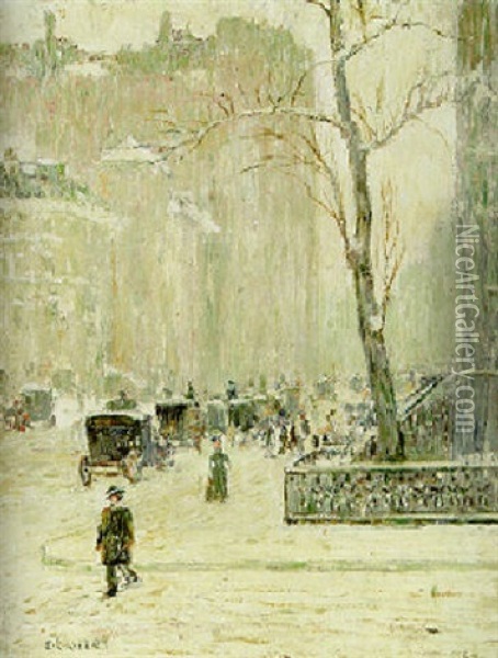 Winter In New York Oil Painting - Ernest Lawson