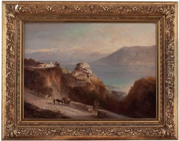 Madonna Del Sasso Am Lago Maggiore Oil Painting - Ferdinand Feldhuetter