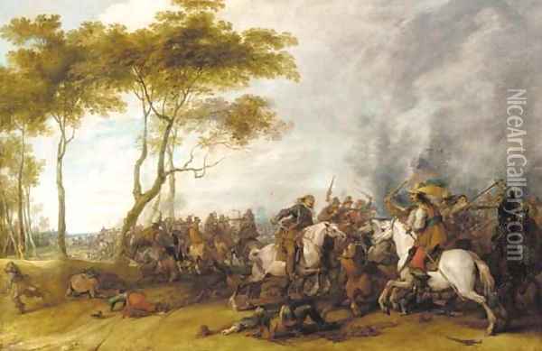A cavalry skirmish Oil Painting - Pieter Snayers