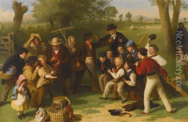 The Fight (the Cricket Match) Oil Painting - John Morgan