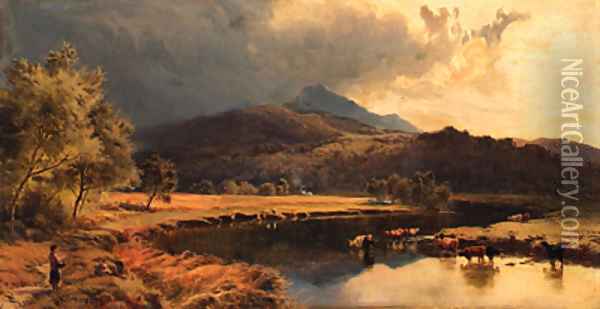 Cynidot from the Glaslyn, North Wales Oil Painting - Sidney Richard Percy