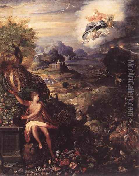 Allegory of the Creation c. 1585 Oil Painting - Jacopo Zucchi