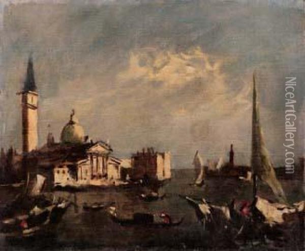 Venezia Oil Painting - Achille Cattaneo