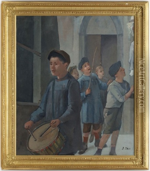 Groupe D'enfants Oil Painting - Jean Daniel Ihly