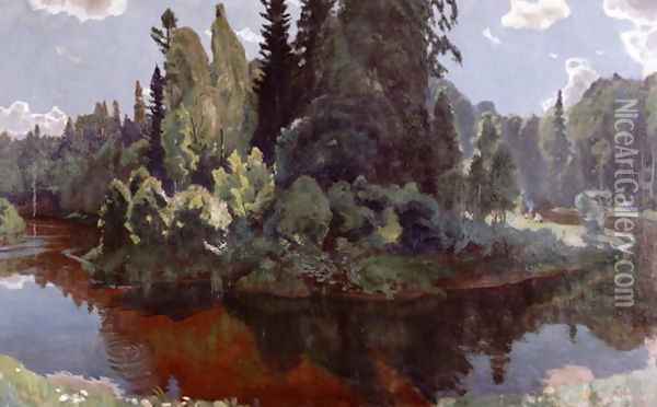In the Bosom of Nature Oil Painting - Arkadij Aleksandrovic Rylov