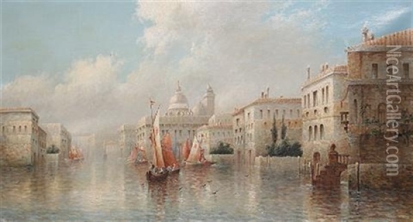 Venetian Capriccio Scenes (pair) Oil Painting - James Salt