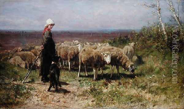 Shepherdess Oil Painting - Anton Mauve