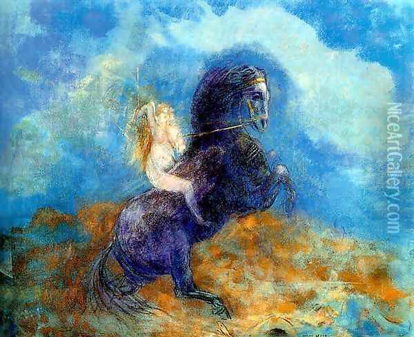 Brunhild Aka The Valkyrie Oil Painting - Odilon Redon