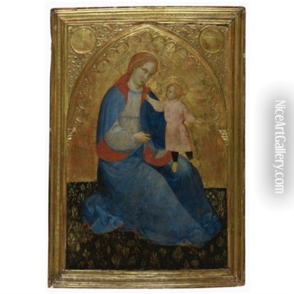The Madonna And Child (madonna Of Humility) Oil Painting - Jacobello Del Fiore