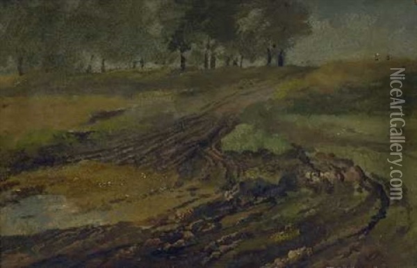 Feldweg Oil Painting - Heinrich Buerkel