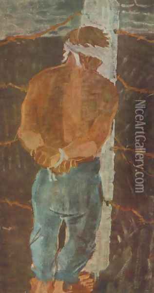 Kivegzes, 1932 Oil Painting - Gyula Derkovits