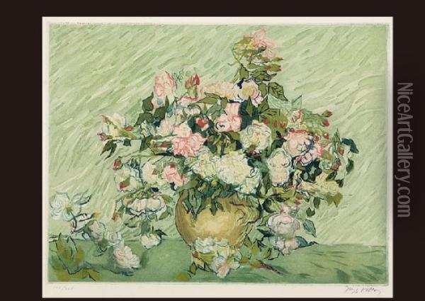 Lesroses By Jacques Villon Oil Painting - Vincent Van Gogh
