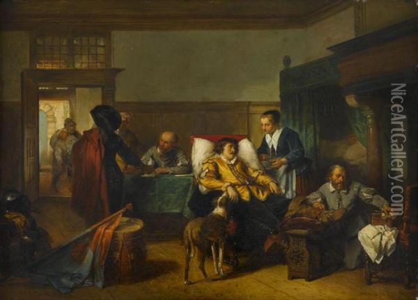 Tending To The Wounded Oil Painting - Herman Frederik Carel ten Kate