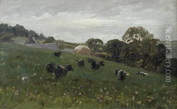 Early Morning In Meadows Near Bonny-sur-loire Oil Painting - Henri-Joseph Harpignies