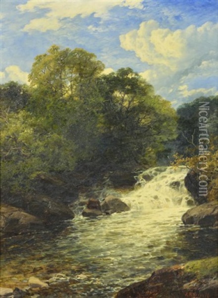 Waterfall Scene Oil Painting - John Brandon Smith