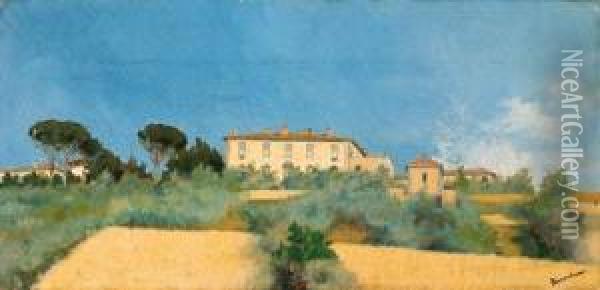 Villa Palmieri Oil Painting - Odoardo Borrani