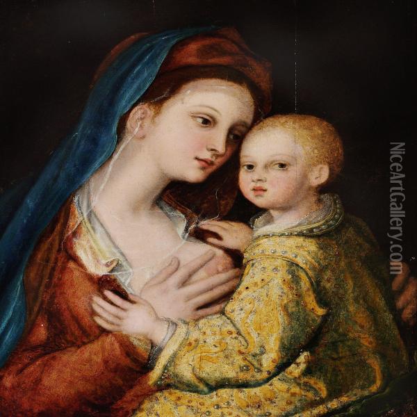 Madonna And Child Oil Painting - Barthel Beham