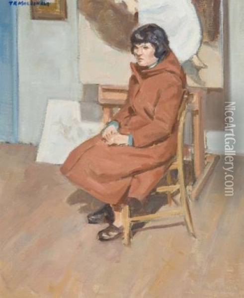 Woman Seated In The Studio Oil Painting - Thomas Reid Macdonald