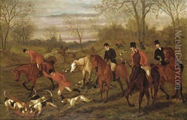 Hunting Scene Oil Painting - Edward Benjamin Herberte