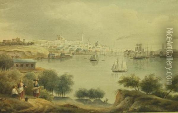 View Of Baltimore Oil Painting - William Henry Bartlett